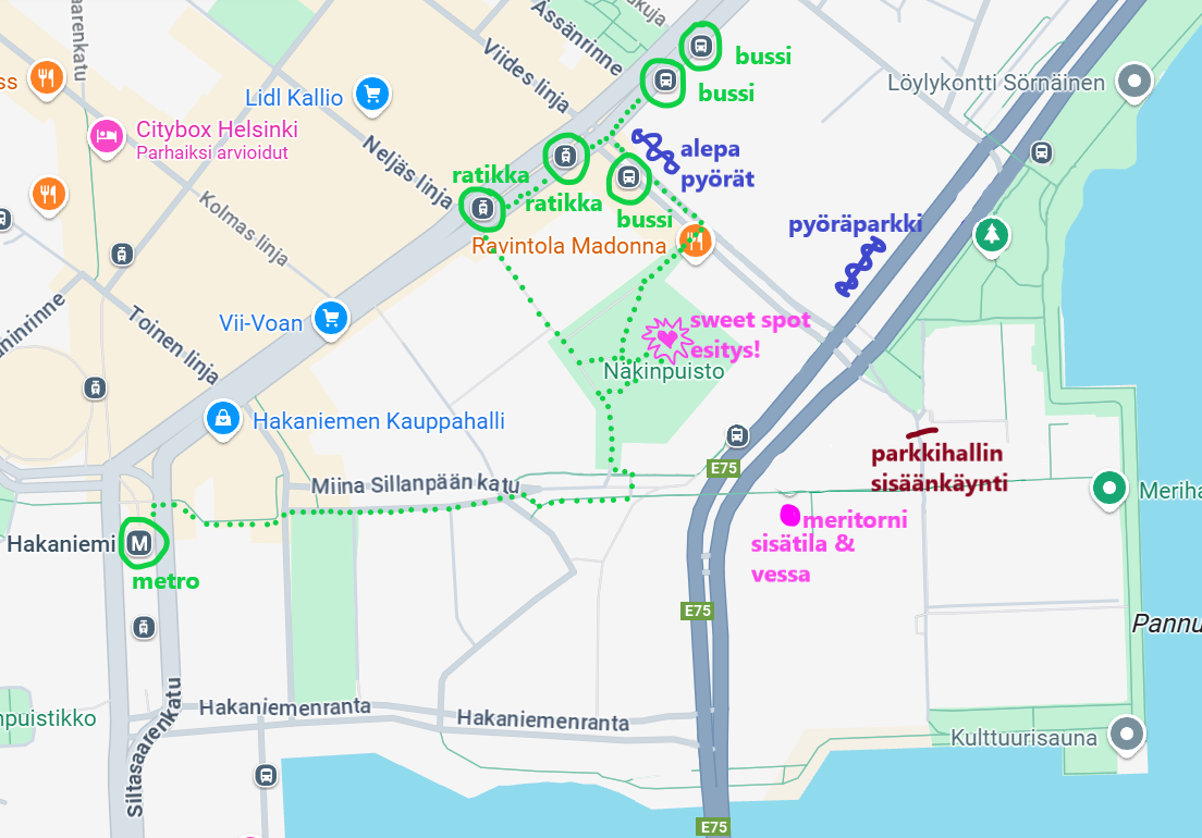 Kartta Näkinpuistoon
